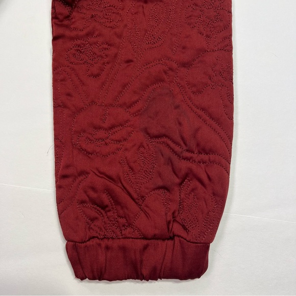 Aritzia Little Moon Floral Embroidered Cinch Waist Jacket - row red, M - Picture 11 of 12